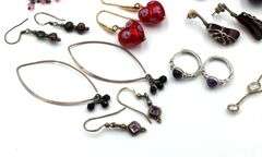 Vintage 925 sterling silver group lot of earrings