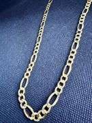 14K Yellow gold Italian Figaro link chain