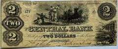 $2 Central Bank of Alabama Montgomery 1862 Note
