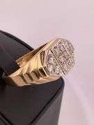 MEN'S CERTIFIED 14K YELLOW GOLD DIAMOND RING