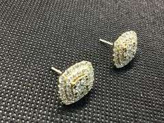 14K Yellow Gold Round Brilliant Cut Diamond Cluster Earring