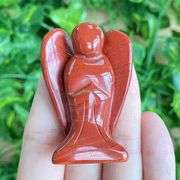 Hand-Carved Red Jasper Crystal Angel