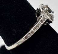 CZ Halo Ring in Sterling
