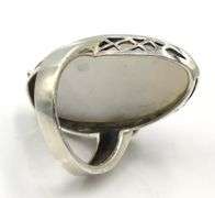 925 Sterling silver mother of pearl marcasite art deco ring