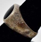 Onyx Band Ring in Sterling Silver