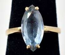 Enchanting 10k Yellow Gold Blue Topaz Gemstone Ring