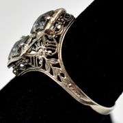 Vintage 14K White Gold Aquamarine Gemstone Ring