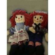 2 Classic Raggedy Ann and Andy Dolls