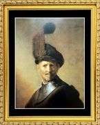 Rembrandt van Rijn, A Man in a Gorget and Plumed Cap