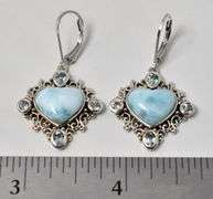 Lamare and Aquamarine Gemstone Dangle Earrings