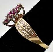Angelic 10k Yellow Gold Ruby and Diamond Ring
