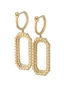 New 2.85ctw Diamond Open Rectangle Shaped Drop Earrings in 14K