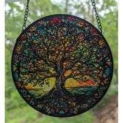 Handmade Tree of Life Stained Glass Suncatcher