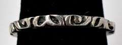 Relief Cut Thin Band Ring in Sterling Silver