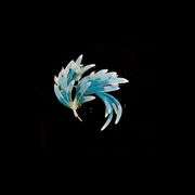 14K Gold Phoenix Tail Feather Brooch