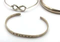 Vintage 925 sterling silver group lot of 6 cuff bangles