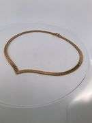 14K YELLOW GOLD CHEVRON MESH NECKLACE