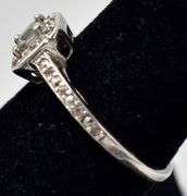 CZ Halo Ring in Sterling