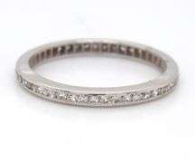 Vintage single cut diamond eternity band in platinum