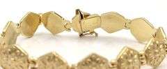 Pretty 14K YG Fancy Stampatto Bracelet