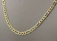 10kt Yellow gold Figaro chain necklace