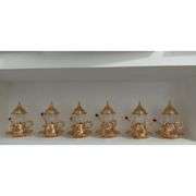 Set of 6 Handmade Turkish Tea Glasses with Saucers & Spoons