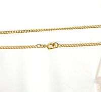 19kt Yellow gold 2mm curb link chain necklace