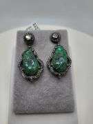 Handmade Elegant Earrings with 17.5ct Natural Colombian Emeralds & 1.00ct Diamond Accents