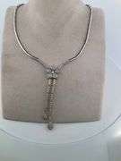 CERTIFIED 18K WHITE GOLD DIMOND HANGING NECKLACE