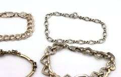 Group lot of vintage 925 sterling silver 6 bracelets
