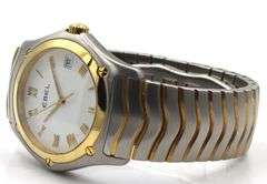 Ebel Classic Wave 2-Tone on Steel and Yellow Gold Bracelet with White Roman Dial