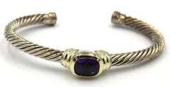David Yurman 2-tone cable Noblesse amethyst cuff