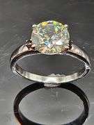 Sparkling 14 K White Gold Plate 3.25 Ct Lab Simulated Diamond Ring