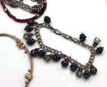 Group lot of 4 vintage 925 sterling silver beaded bracelets
