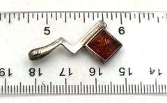 Lot of 3 Vintage 925 sterling silver amber pendants