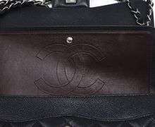Chanel large black double flap Caviar bag