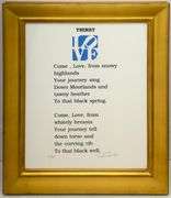 Robert Indiana Signed Screenprint from Book of Love portfolio, 1996