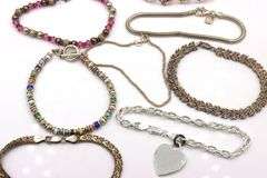 Group lot of 9 Vintage 925 sterling silver bracelets