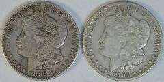 Sharp VF 1896-S & 1904-S Morgan Silver Dollars. Scarce pair