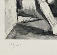 Rare Pablo Picasso Hand Signed Aquatint Bacchanale, 1955
