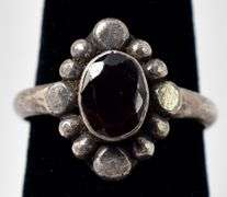 Vintage Red Garnet Ring in Sterling Silver