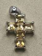 2 Pendents Over 5ctw each Sapphire on 14k white gold  cross pendent