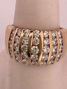 CERTIFIED LADIES 14K YELLOW GOLD AND DIAMOND BAND
