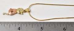 Stunning 14k yellow and Rose Gold Cat Pendant Necklace