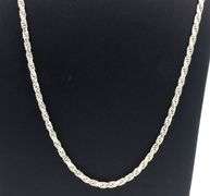 Italian 925 sterling silver rope chain necklace