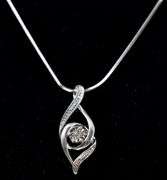 Diamond Pendant Necklace in Sterling Silver