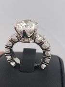 CERTIFIED BRAND NEW 14K WHITE GOLD DIAMOND ENGAGEMENT RING . 8.53 CARATS