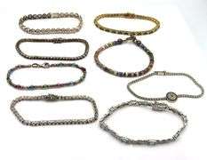 Group lot of 8 vintage 925 sterling silver bracelets