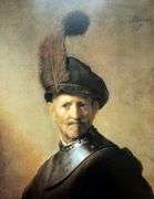 Rembrandt van Rijn, A Man in a Gorget and Plumed Cap