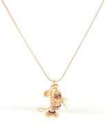 14kt Yellow gold Disney Mickey Mouse sapphire eyes pendant on chain